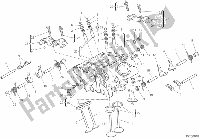 Todas las partes para Cabeza Vertical de Ducati Diavel 1260 S USA 2019